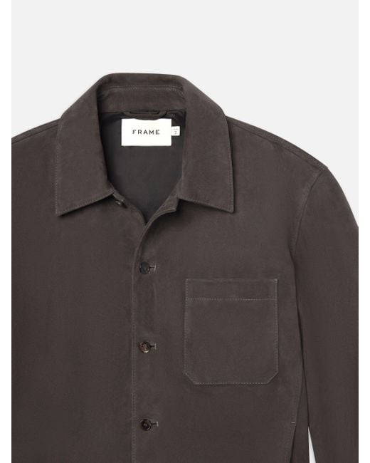 FRAME Brown Suede Bomber Jacket for men