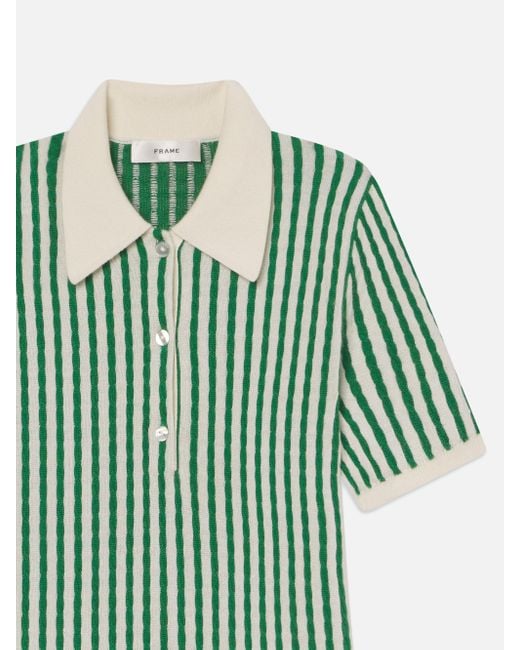 FRAME The Cable Polo Dress in Green | Lyst