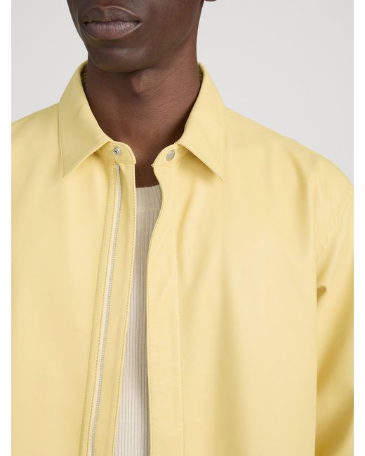 FRAME Yellow Leather Zip-up Shirt for men