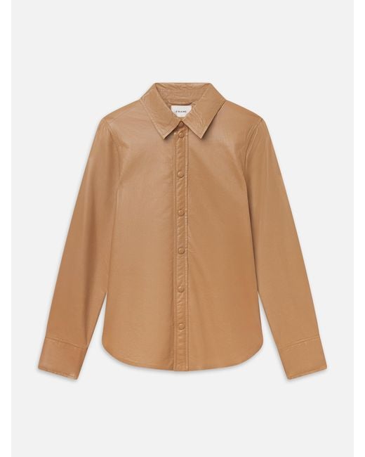 FRAME Natural The Paper Leather Slim Shirt