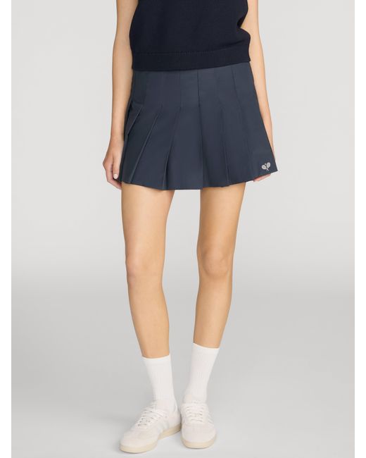 FRAME Blue The Tennis Pleated Skirt