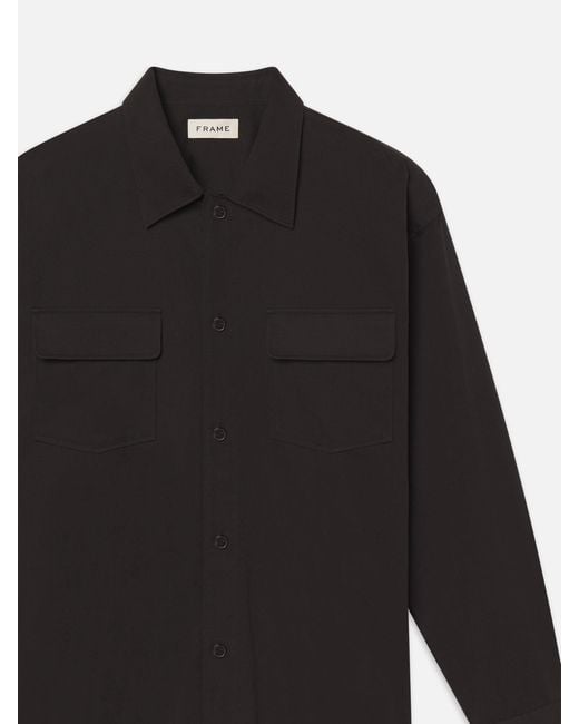 FRAME Black Double Pocket Overshirt