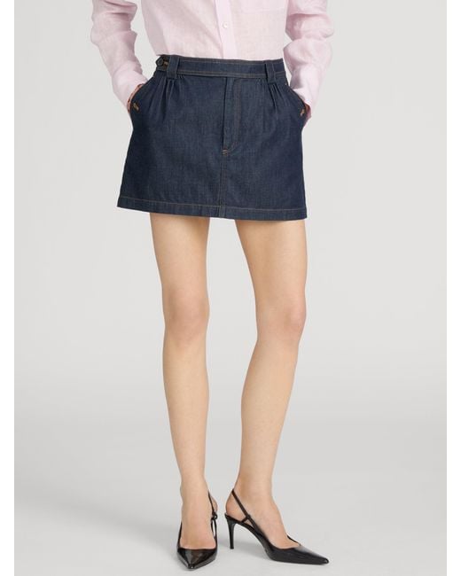 FRAME Blue The Denim Utility Skirt
