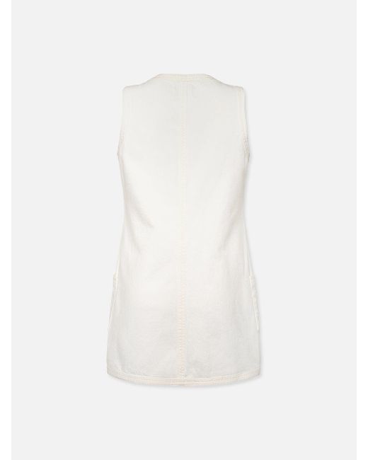 FRAME White Trapunto Side Pocket Dress