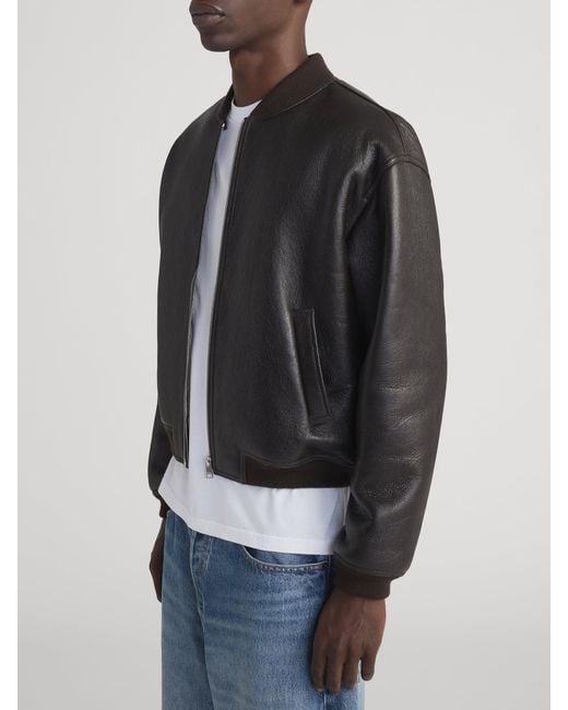 FRAME Black Shearling Bomber for men