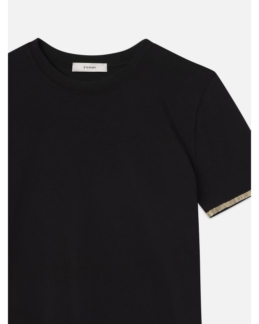 FRAME Black Beaded Tee