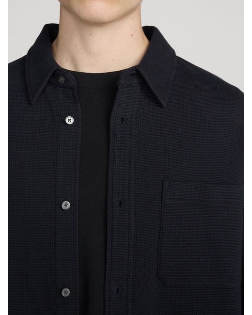 FRAME Blue Waffle Textured Shirt for men