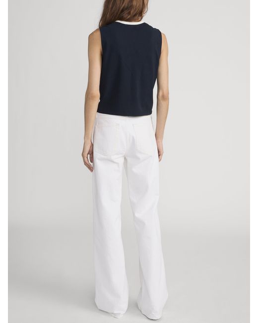 FRAME Blue The Pique Pocket Tank