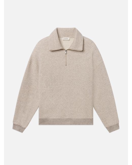FRAME White Relaxed Zip Up Sweatshirt for men