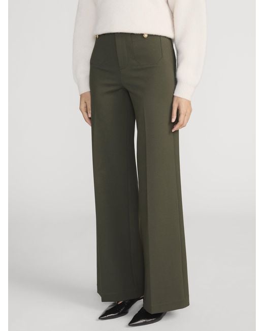 FRAME Green The Slim Palazzo Trouser
