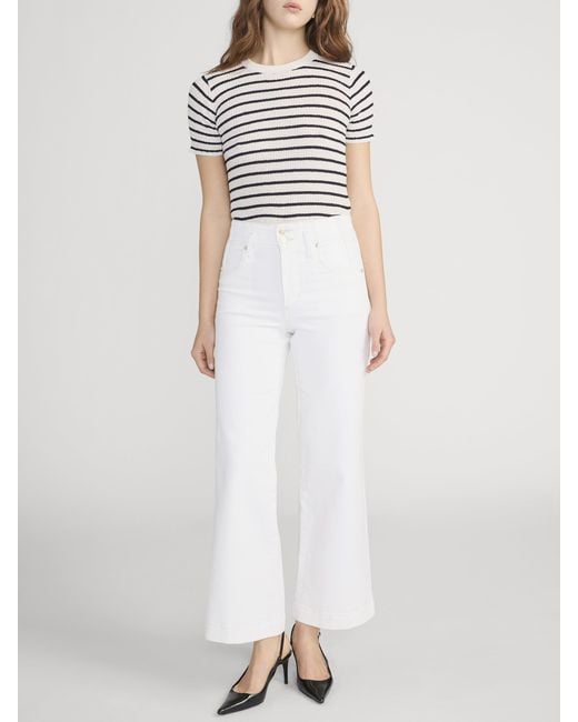 FRAME White The Seamed Wide Trouser Crop