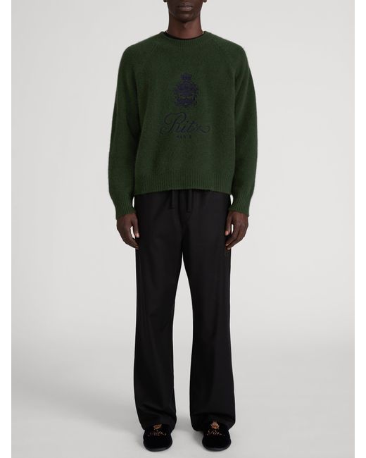 FRAME Green The Ritz Brushed Cashmere Sweater