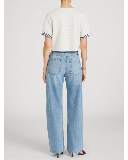 FRAME Blue The Off Duty Drawstring Bow