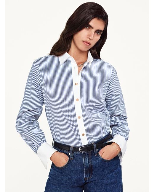 FRAME Blue The Borrowed Shirt