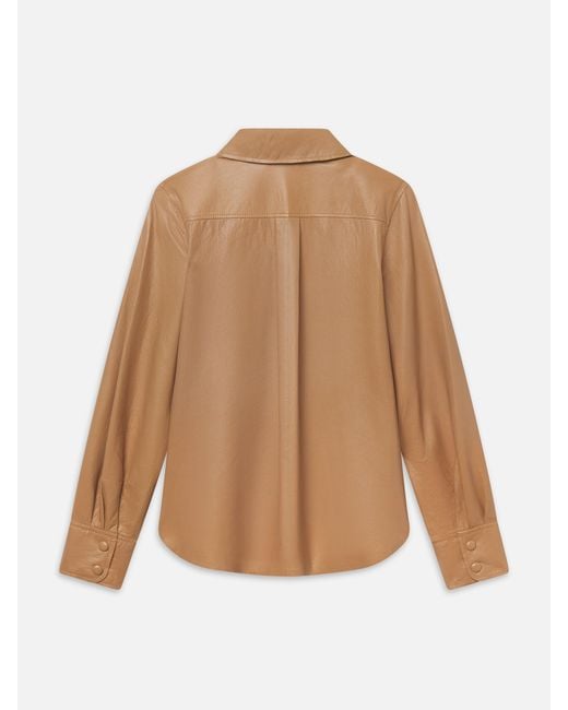 FRAME Natural The Paper Leather Slim Shirt