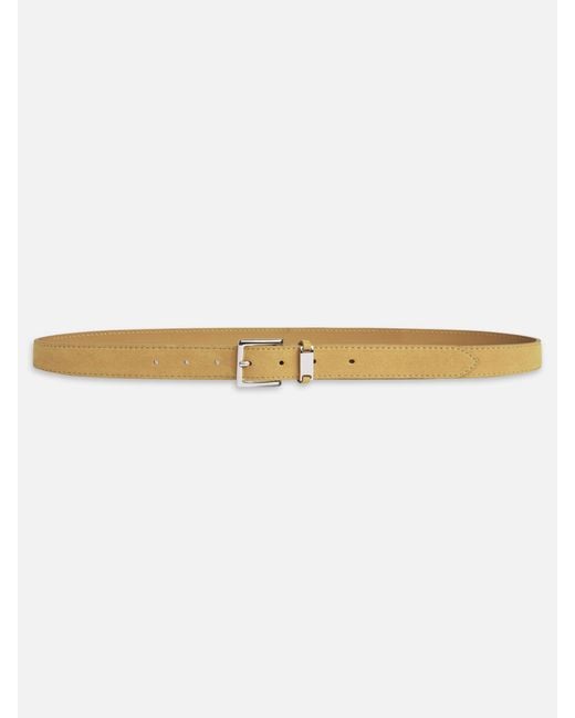 FRAME White The Suede Square Buckle Belt