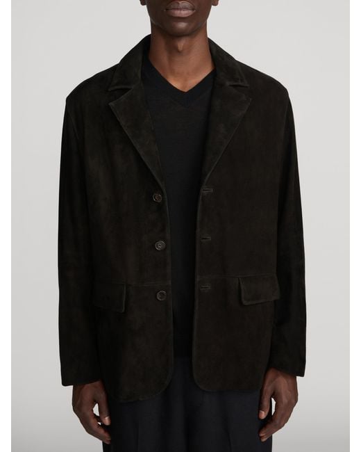 FRAME Black Suede Blazer for men
