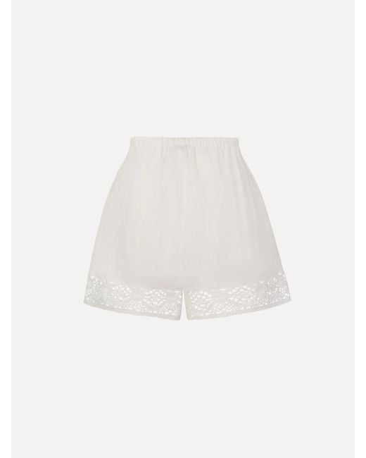 FRAME White The Heirloom Lace Short