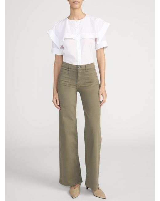 FRAME Green Le Slim Palazzo Modernist Pocket