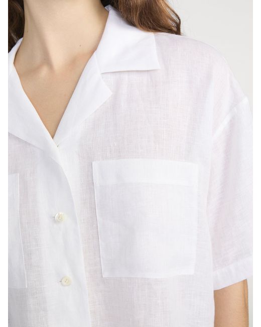 FRAME White The Linen Pocket Shirt