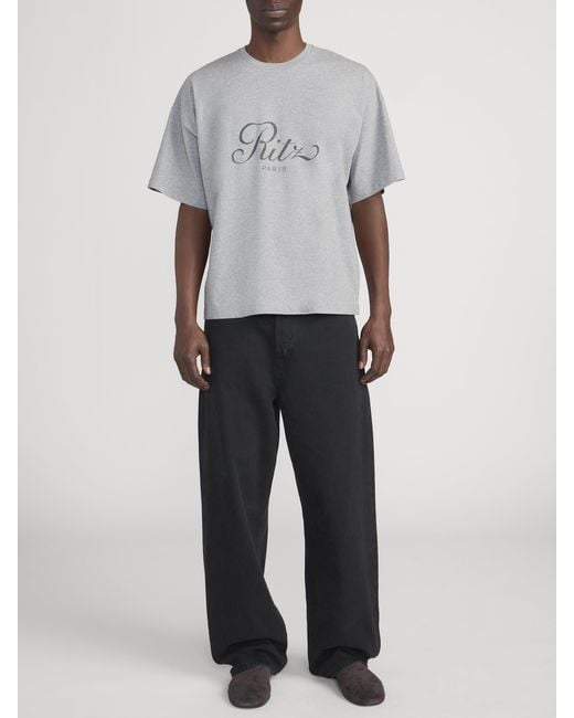 FRAME Gray Ritz Cropped Relaxed T Shirt for men