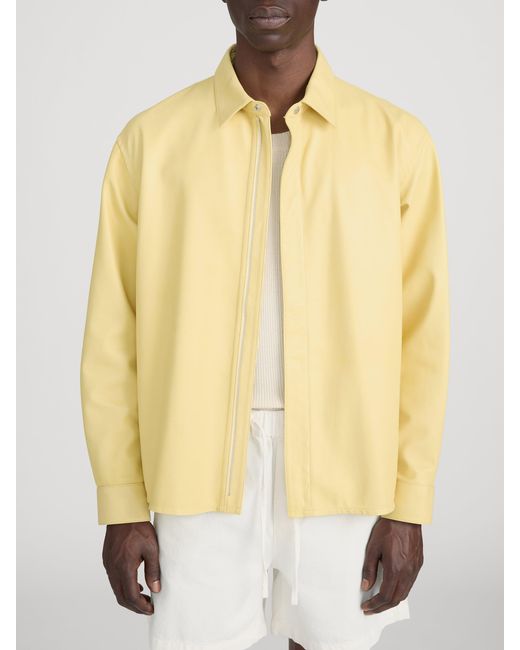 FRAME Yellow Leather Zip-up Shirt for men
