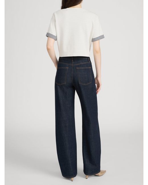 FRAME White The Stripe Cuff Top