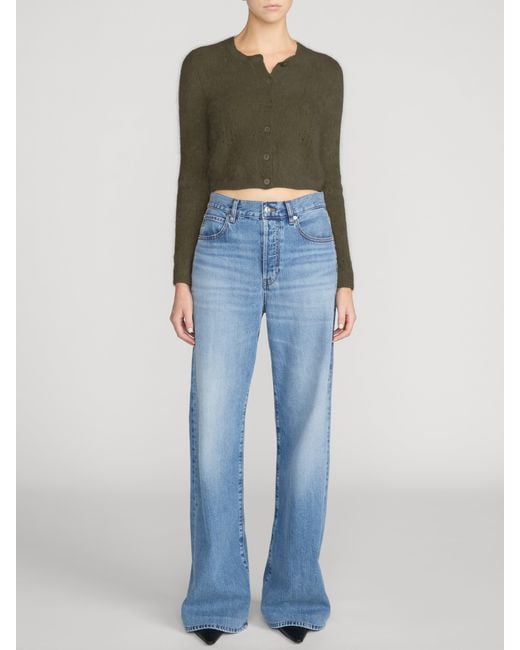 FRAME Green The Cashmere Airy Teddy Cardi