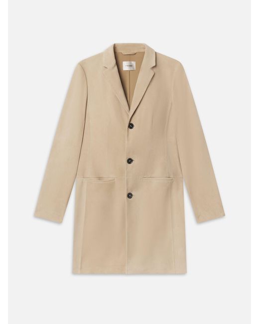 FRAME Natural The Sleek Suede Coat