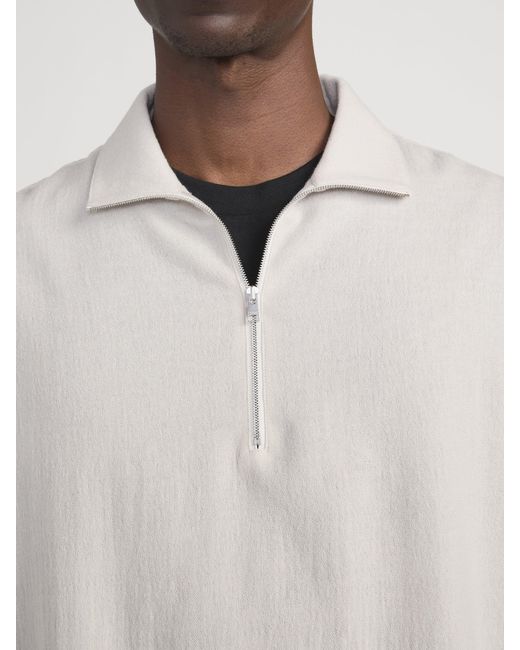 FRAME White Half Zip Overshirt Jacket