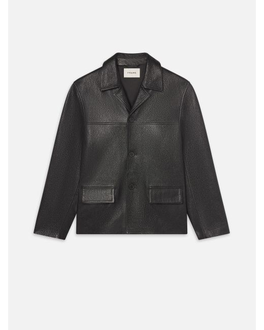 FRAME Black Leather Jacket for men