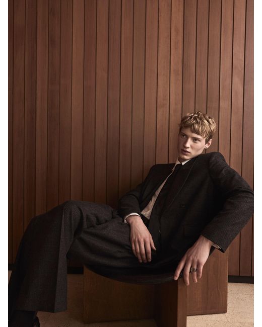 FRAME Black Pinstripe Wool Blazer for men