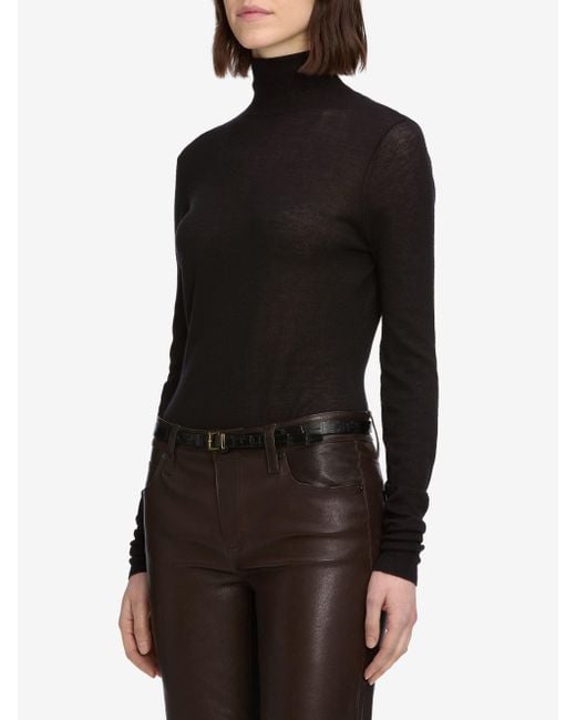 FRAME Black Slim Turtleneck