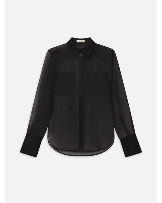 FRAME Black The Silk Organza Shirt