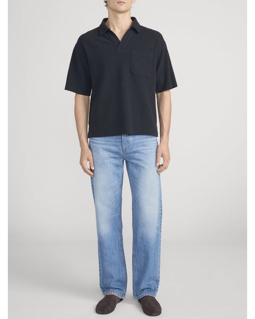 FRAME Blue Textured Polo
