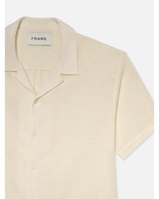 FRAME White Short Sleeve Camp Collar Shirt for men