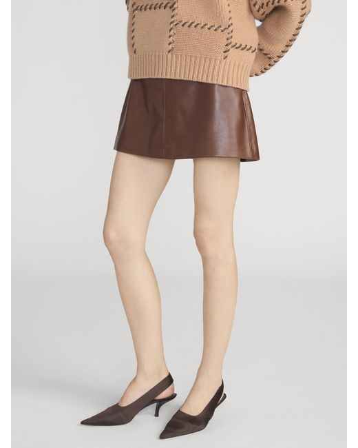 FRAME Brown The Leather Mini Skirt
