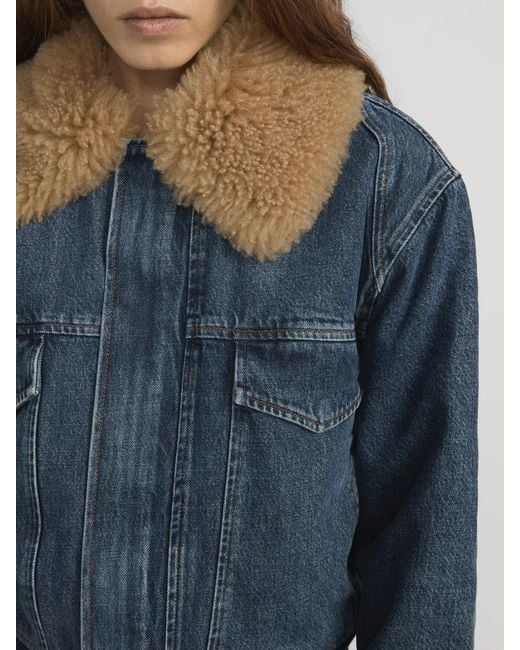 FRAME Blue The Shearling Aviator