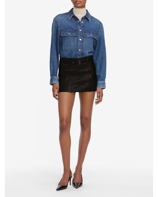 FRAME Blue The Long Sleeve Hi-low Shirt
