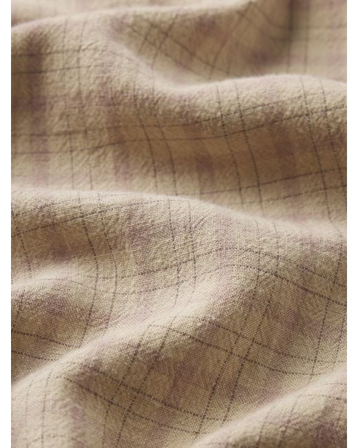 FRAME Natural Linen Blend Plaid Shirt for men
