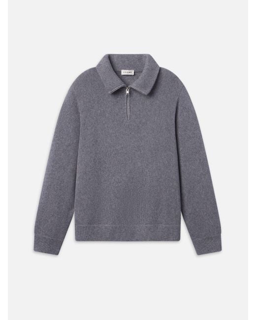 FRAME Gray Zip Up Wool Sweater for men