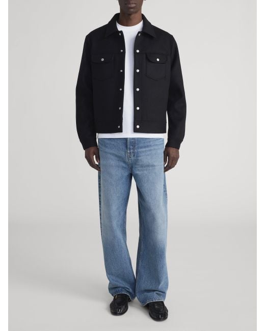 FRAME Black Wool Trucker Jacket for men