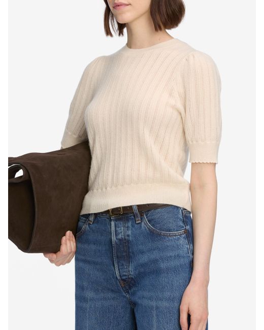 FRAME White The Ladder Pointelle Sweater