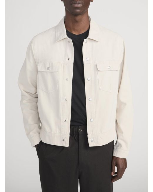 FRAME White Modern Canvas Jacket for men