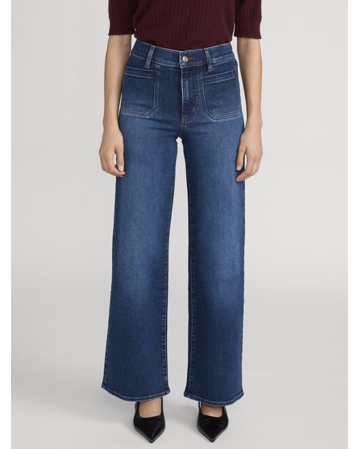 FRAME Blue Le Pixie Slim Palazzo Modernist Pocket