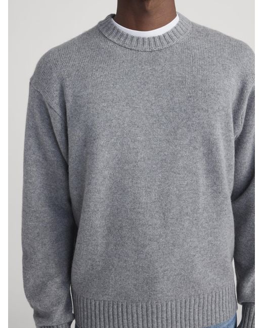 FRAME Gray Cashmere Crewneck Sweater for men