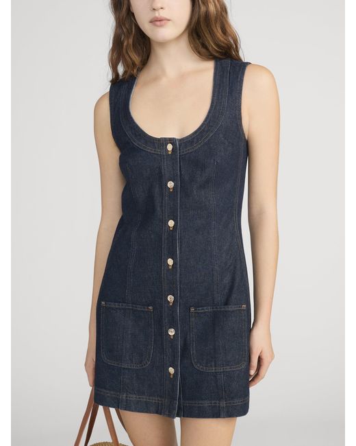 FRAME Blue The Patch Pocket Dress