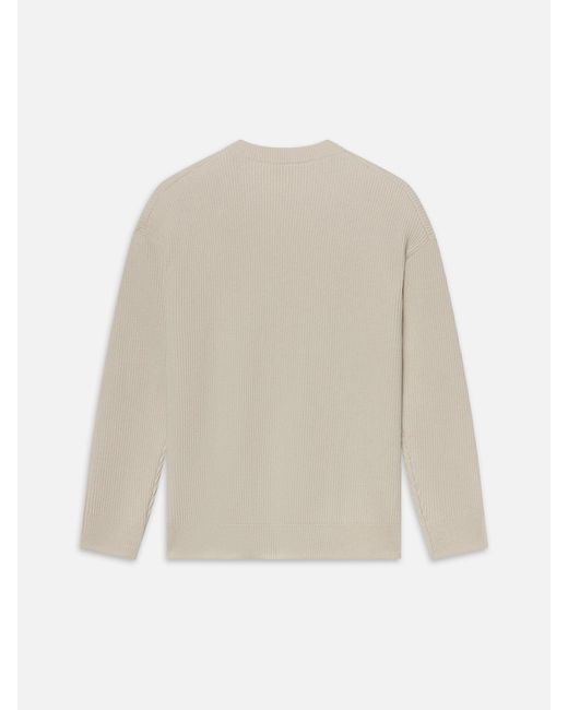FRAME White Ribbed Crewneck Sweater for men