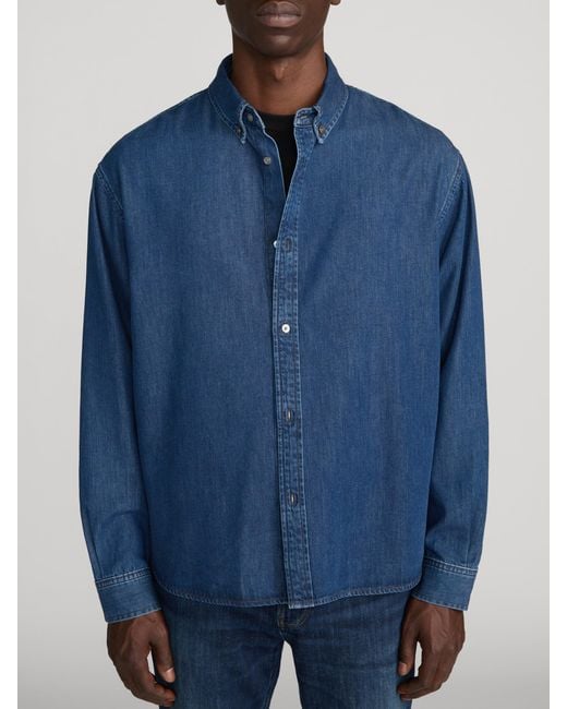 FRAME Blue Classic Denim Shirt for men