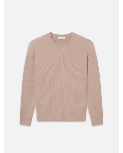 FRAME Natural Ribbed Crewneck Sweater